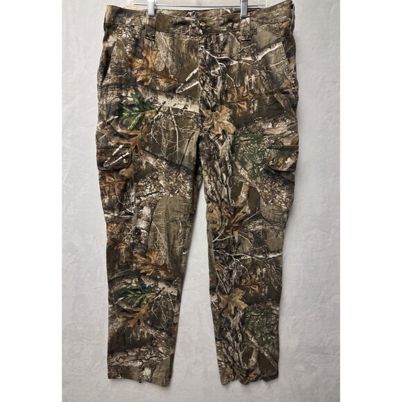 Browning Outdoors Pants Mens XL 38x32 Camo Realtree Edge Hunting Pockets - Picture 1 of 16